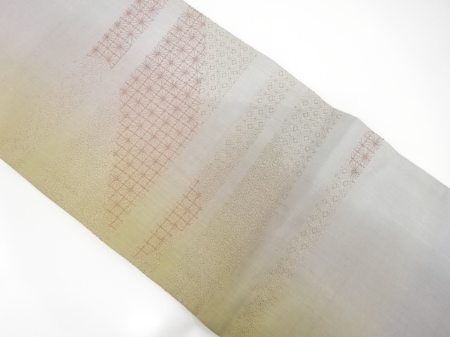 JAPANESE KIMONO / ANTIQUE FUKURO OBI / SILK / SASHIKO / STRIPE